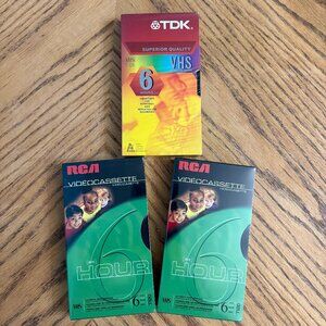 VHS Blank Tapes 6 Hour T-120 Each TDK Superior Quality And RCA Pack of 3